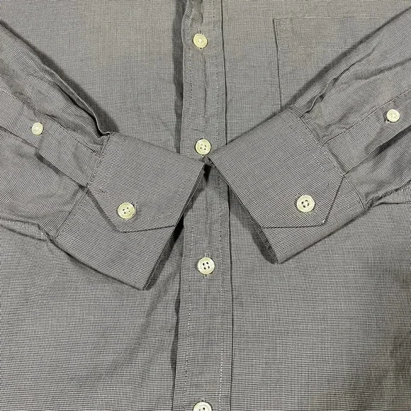 Vintage Christian Dior Chemise Button Up Shirt Gray Check Collar 15.5 Neck 34/35 - Picture 4 of 8